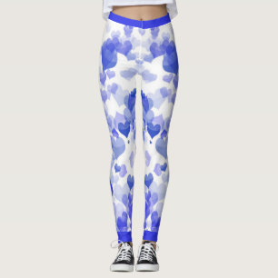 Legging Corações flutuantes azuis