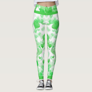 Legging Corações flutuantes em verde