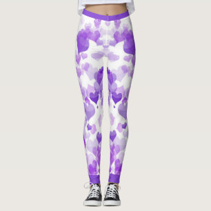 Legging Corações flutuantes roxos