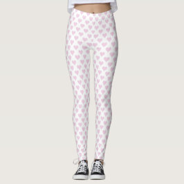 Legging Corações Pequenos Pernas Brancas Rosa