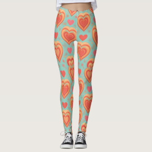 Legging Corações Retro Groovy Anos 70 Amor de São Valentão
