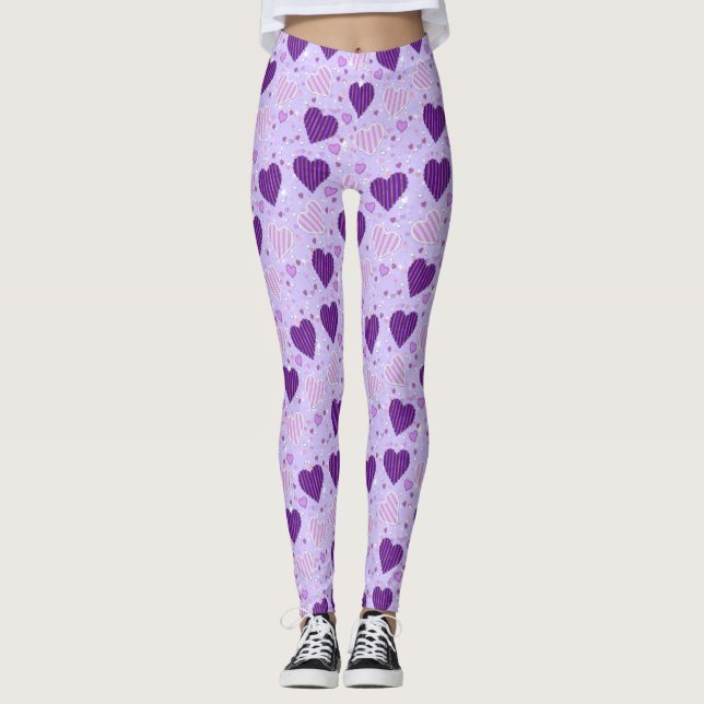Legging Corações Roxos (Frente)
