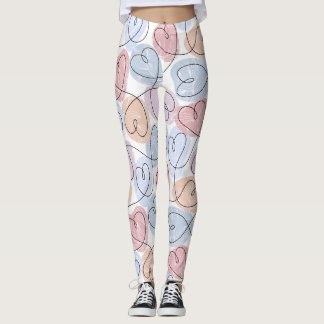 Legging Corações Suaves: Dia de os namorados Contínuo