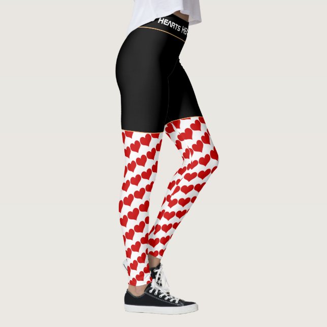 Legging Corações Vermelho e Branco - Trendy Love / Moda Re (Direita)