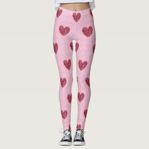 Legging Corações Vermelhos No Felpudo