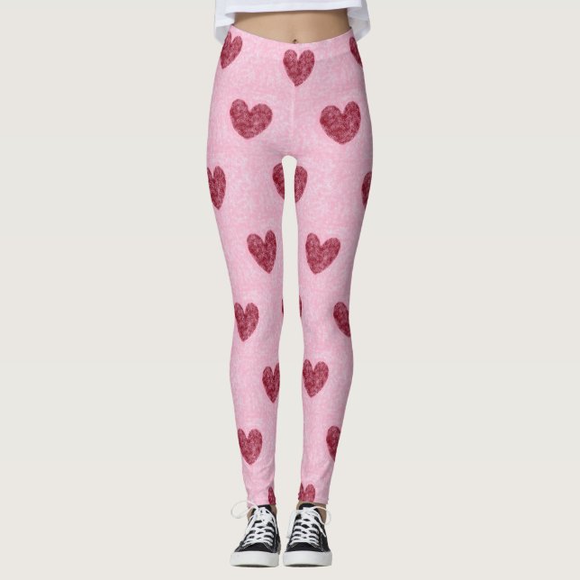 Legging Corações Vermelhos No Felpudo (Frente)