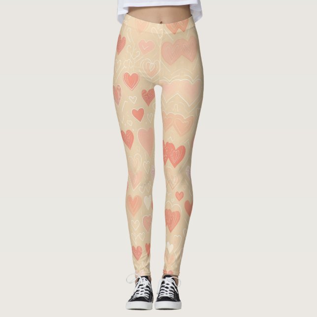 Legging Corações Whimsy em Pastel (Frente)
