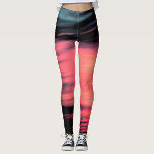 Legging coral abstrato preto