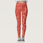 Legging Coral Colorido Gerbera Daisies Fotos Patteradas<br><div class="desc">Adicione alguma cor à sua roupa com estas leggings ilustradas com fotos de margaridas gerbera coloridas. As flores da margarida estão em um impressão de colagem.</div>