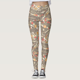 Legging coral do marrom da pele da iguana