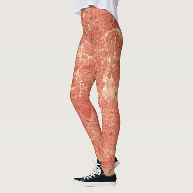 Legging Coral Red Marble Textura (Esquerda)