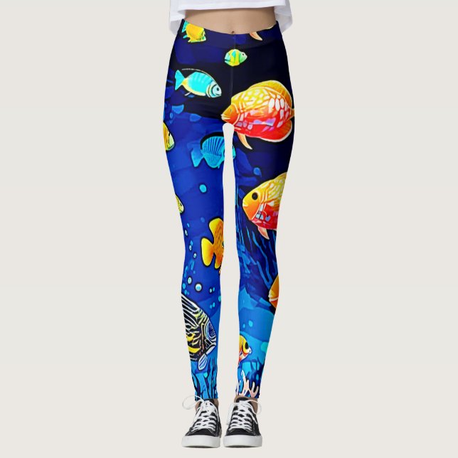 Legging Coral Reef Fish Art (Frente)
