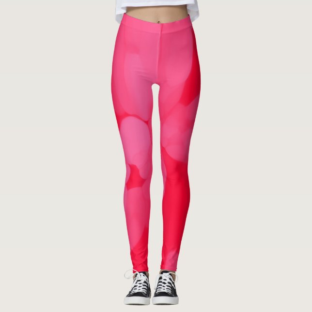 Legging Corante de gravata rosa e vermelha (Frente)