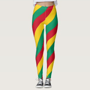 Legging Corantes de Bandeiras Nacionais da Guiné, com dist