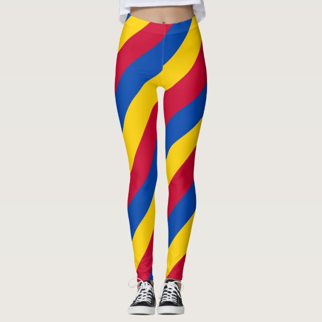 Legging Corantes de Bandeiras Nacionais da Moldávia, com d (Frente)