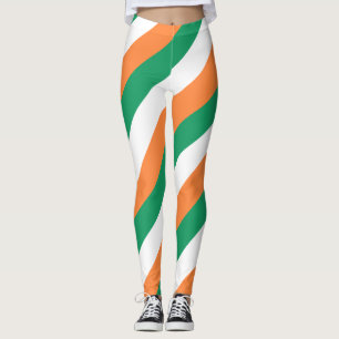 Legging Corantes Nacionais de Bandeiras da Irlanda, com di