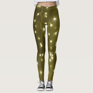 Legging Corda de Ouro Espumante da Perna das Luzes