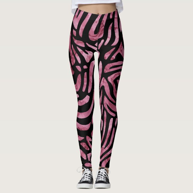 Legging Cordas de Zebra Rosa Dusty (Frente)