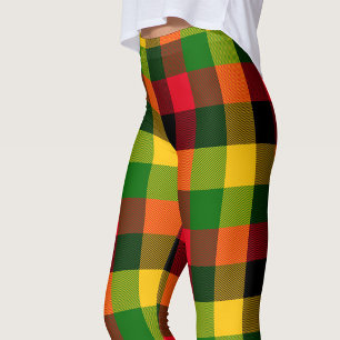 Legging Cores Africanas Rasta Reggae Xadrez Padrão Design