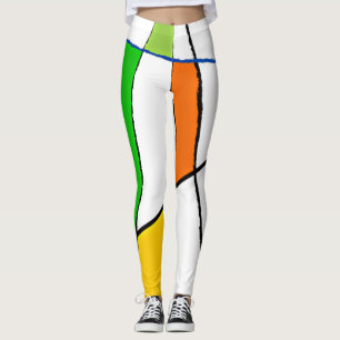 Legging Cores Brilhantes Geométricas Modernas