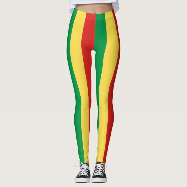 Legging Cores da Bandeira Nacional da República do Congo (Frente)