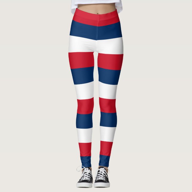 Legging Cores da Bandeira Nacional da República Dominicana (Frente)