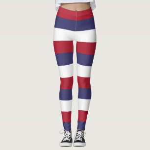 Legging Cores da Bandeira Nacional dos EUA Listradas na Ho