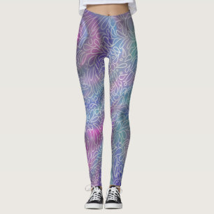 Legging Cores da sereia metalérgica com abstrato paisleys