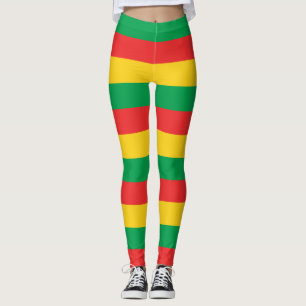 Legging Cores de Bandeira Nacionais Burkina Faso Horizonta