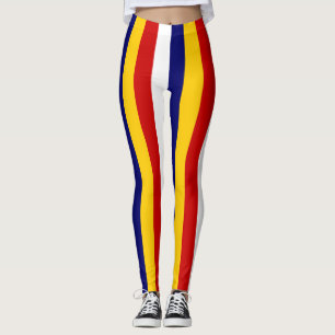 Legging Cores de Bandeira Nacionais da Malásia Verticais