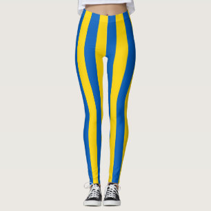 Legging Cores de Bandeira Nacionais da Ucrânia Verticais