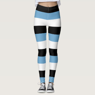 Legging Cores de Bandeira Nacionais do Botsuana Horizontal