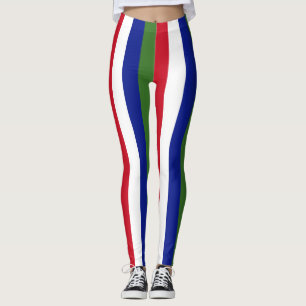 Legging Cores de Bandeira Nacional da Gâmbia Verticais Str