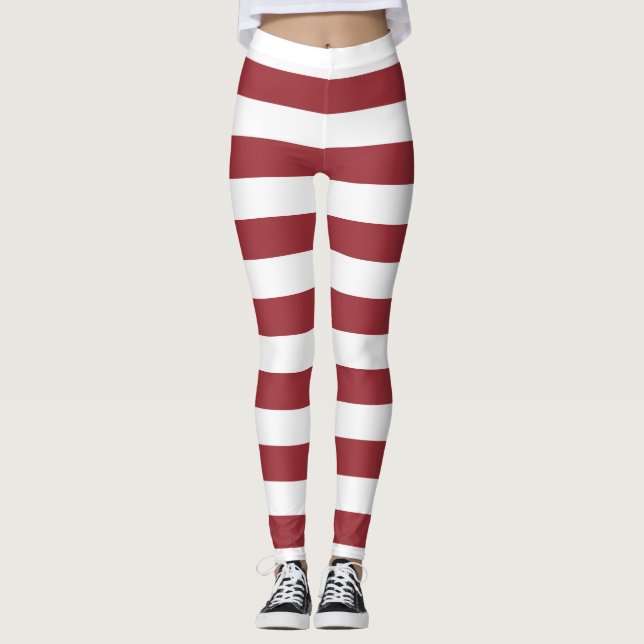 Legging Cores de Bandeiras Nacionais da Letónia, Horizonta (Frente)