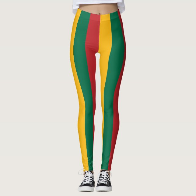 Legging Cores De Bandeiras Nacionais Da Lituânia Verticais (Frente)