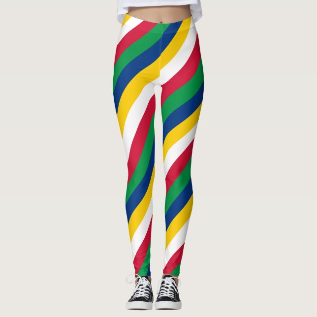 Legging Cores de Bandeiras Nacionais da Namíbia com distri (Frente)