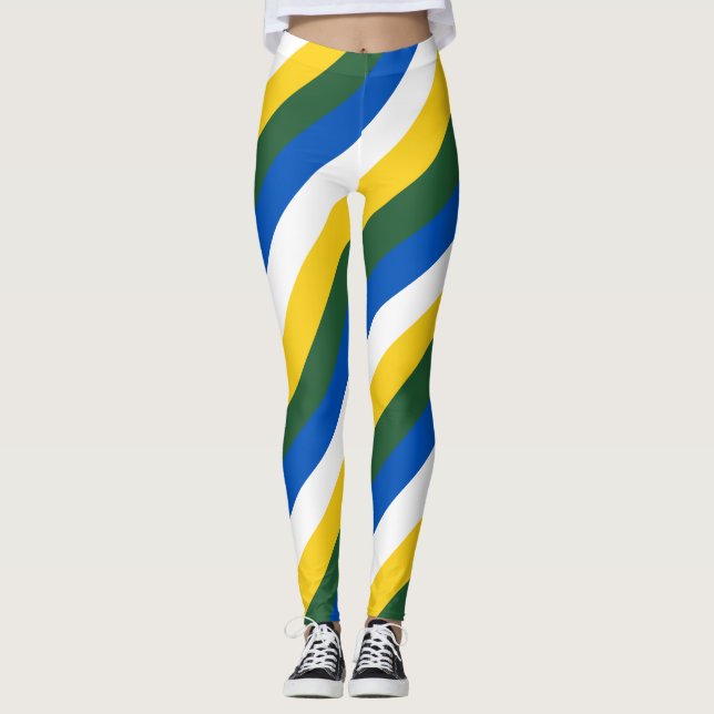 Legging Cores de Bandeiras Nacionais das Ilhas Salomão Str (Frente)