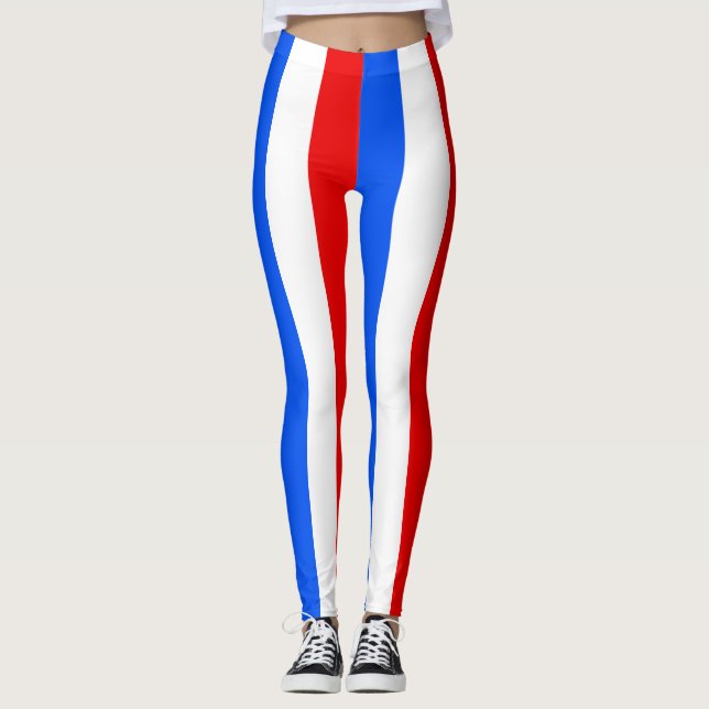 Legging Cores de Bandeiras Nacionais de Porto Rico Vertica (Frente)