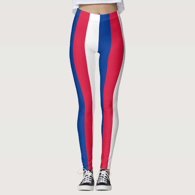 Legging Cores de Bandeiras Nacionais do Nepal Verticais (Frente)