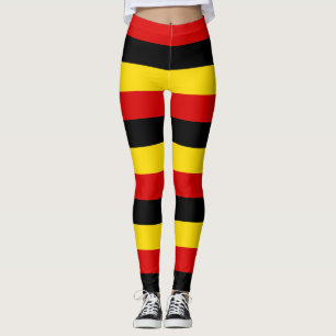 Legging Cores de Bandeiras Nacionais do Uganda Horizontais