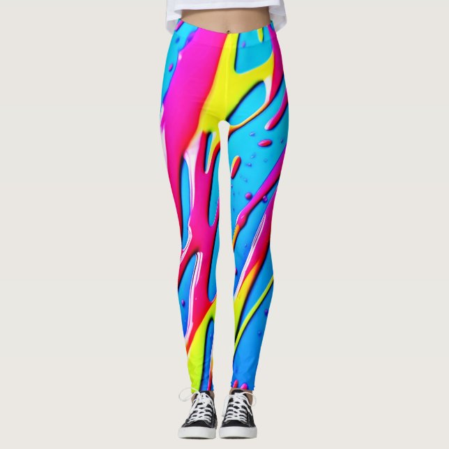 Legging Cores de Fluidos: Uma Máxima Abstrato (Frente)