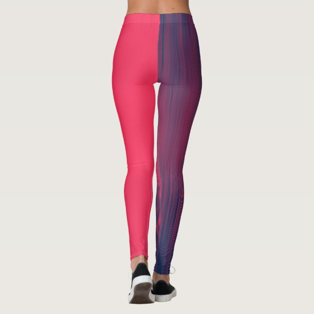 Legging Cores de Linhas Cor-de-Rosa e Azul (Verso)