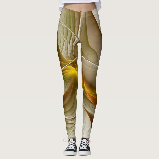 Legging Cores de metais de Precioso, arte fractal Abstrato (Frente)