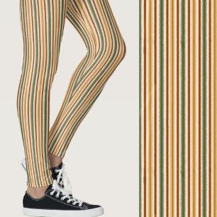 Legging Cores de outono fofas listras desfocadas estampada