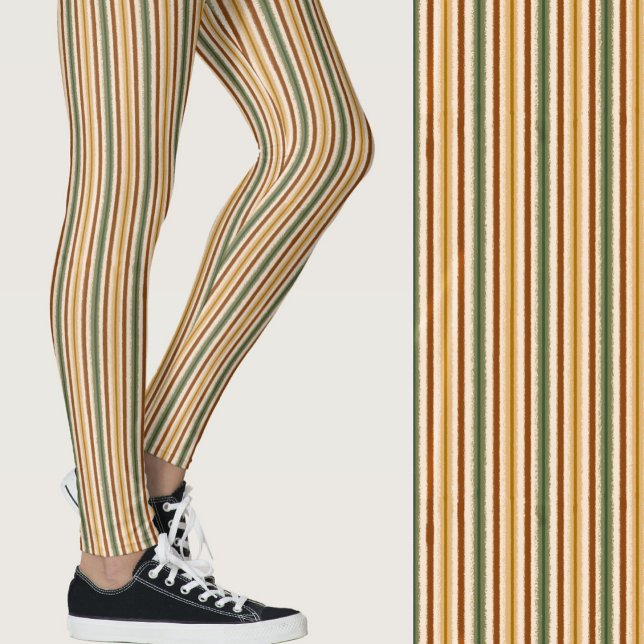 Legging Cores de outono fofas listras desfocadas estampada (Criador carregado)