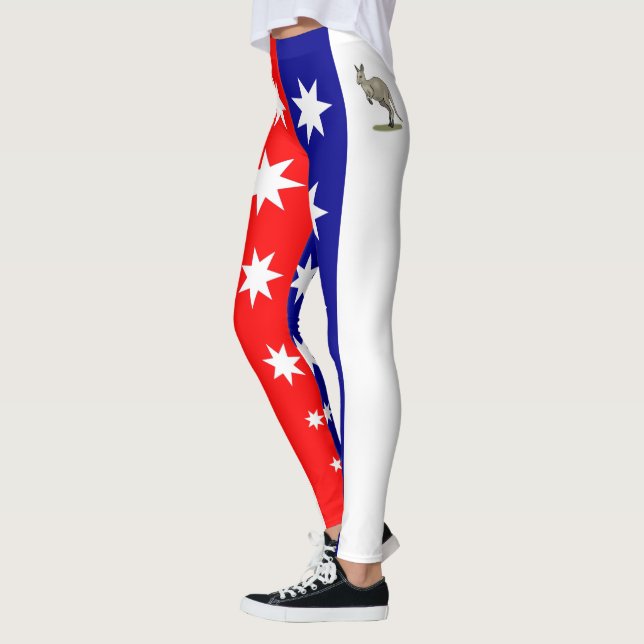 Legging Cores de Sinalizador Australianas ~Kangaroo ~ Desi (Esquerda)