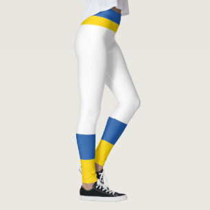Legging Cores de Sinalizador da Ucrânia Amarelo Azul Mode