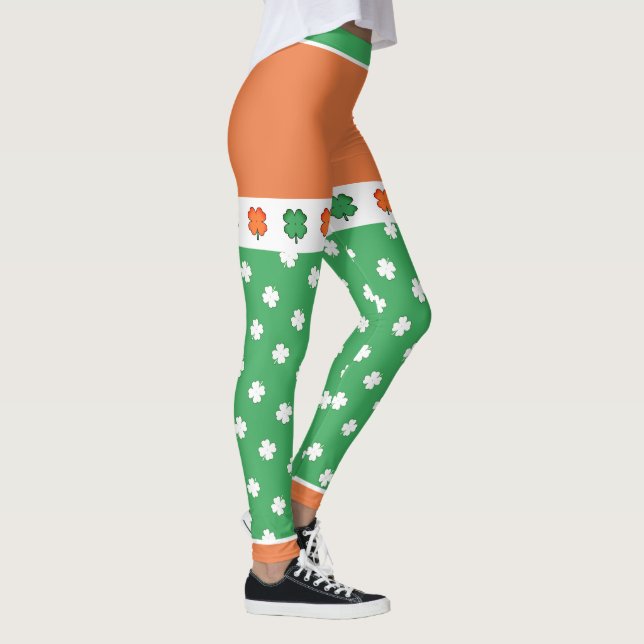 Legging Cores de Sinalizador IRISH com 4 Fechos Folha (Direita)