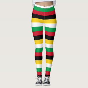 Legging Cores de Sinalizador Nacional da Guiana Horizontal