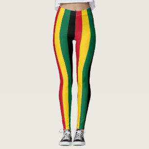 Legging Cores de Sinalizador Nacional do Gana Verticais